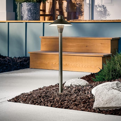 Kichler 12V Path Light in Textured Architectural Bronze, Durable Landscape Lighting, (21" H x 6.75" Dia), 15478AZT