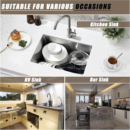 22 Inch Undermount Kitchen Sink, 22x16 Undermount Stainless Steel Utility Laundry Sinks 18 Gauge Handmade 8" Deep Single Bowl Kitchen Bar Sink with Basket Strainer