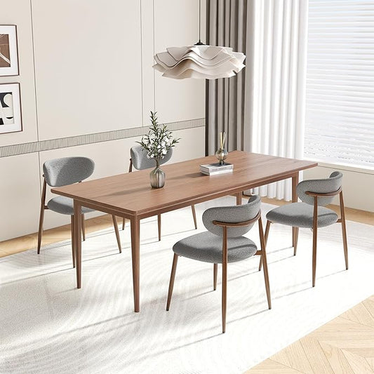 MALOL Upholstered Dining Room Chairs Set of 4, Kitchen Chairs with Metal Legs and Anti Slip Pads, Curved Back Dining Chair for Home and Restaurant Use, Light Grey