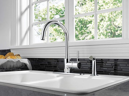 Peerless Precept Single-Handle Kitchen Sink Faucet with Side Sprayer, Matte Black P199152LF-BL