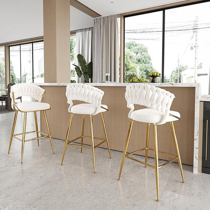 Modern Dining Chair with Ergonomic Design & Plush Upholstered Seat for Kitchen Island, Bar, Dining Room & Living Room Sets - Sturdy Stable & Easy Assembly,Beige-Metal-setof2