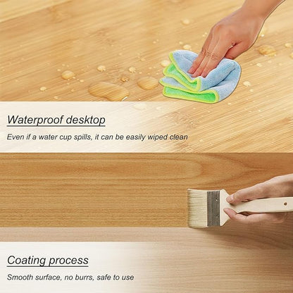 Universal Solid Wood Tabletop, 23.6"x23.6"x0.8" DIY Multi-Purpose Desktop, Rectangular Countertop for Washer Stand, Shelf Board, Workbench & Dining Table, Compatible with Standing Desk Bases