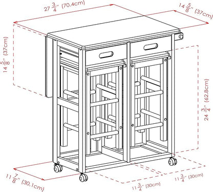Winsome Wood Suzanne Kitchen, Square, Teak