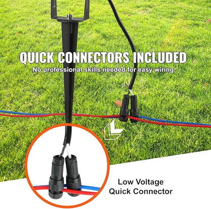 VEVOR Landscape Lighting, 6W Low Voltage LED Landscape Lights, IP66 Waterproof Landscape Spotlights Yard Lawn Garden Pathway Outdoor Lights 12V 24V 450LM Warm White 3000K (12 Pack with Connectors)