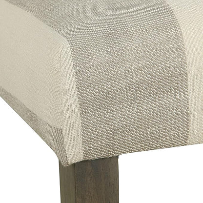 HomePop Parsons Classic Upholstered High Back Curved Top Barstool, 24-inch, Grey Stripe