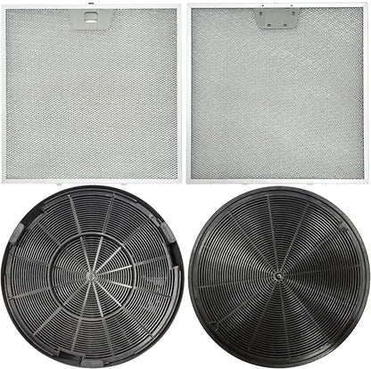 2 Pack WB02X24872 Range Vent Hood Grease Filter & 2 Pack JXCF72 WB02X24842 Charcoal Filter Compatible with GE Range Hoods JVW5301EJ1ES, JVW5301SJ1SS, JVW5301BJ1TS, JVW5301FJ1DS, JVW5301EJ2ES