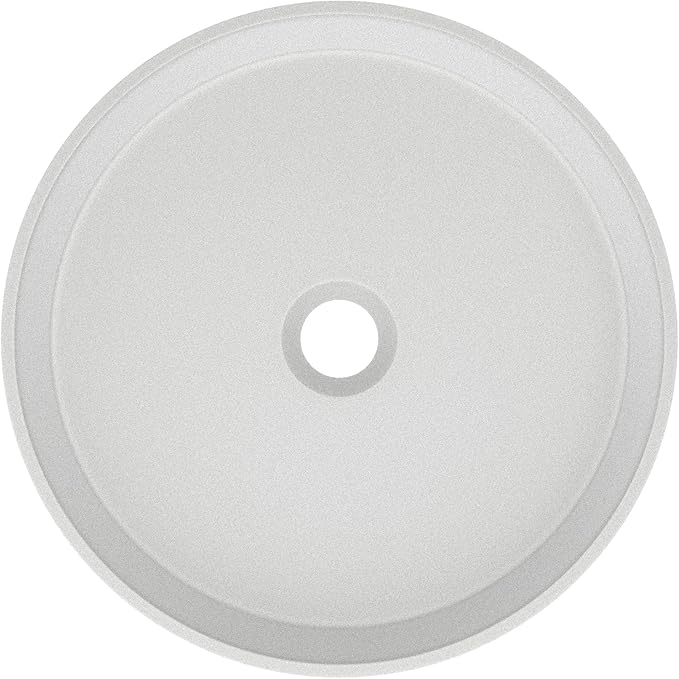 Swiss Madison Lisse 14.5" Concrete Round Vessel Sink in Matte White