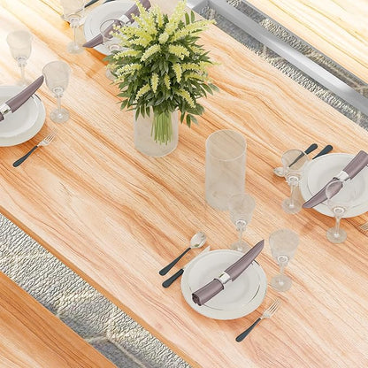 Recaceik 47" Dining Room Table Set with 2 Benches, Kitchen Dining Table Set for 4-6, Space Saving Kitchen Table and Chair Set for Dining Room, Small Space, Breakfast Nook(Walnut)