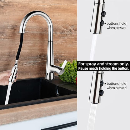 E8305xxxxx Touchless Faucets with Pull Down Sprayer, Motion Sensor Activated, 360 Degree Swivel, Brass Finish, 1.34-1.50 Inch Hole Diameter
