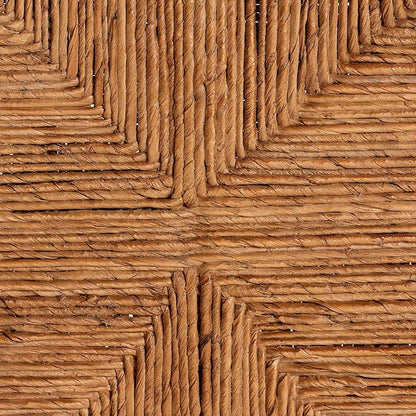 Bali & pari Pava Woven Seagrass Counter Stool - Solid Mahogany Wood Stool with Textured Back, Coastal Boho Seating for Kitchen Island, Counter Height