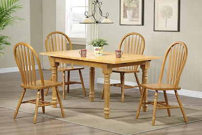 Sunset Trading Selections 48-60" Rectangular Extendable Butterfly Leaf Light Oak Wood | Seats 4, 6 Dining Table, 2 Size Expanding Small to Large (PK-TLB3660-LO)