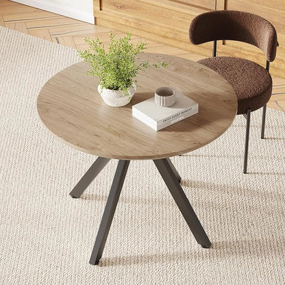 47" Solid Wood Island Table, Rustic Dining Table with Sturdy X-Base, Farmhouse Dining Table with Scratch-Resistant Pads for Dining Room & Kitchen, Black+Brown