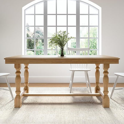 Bush Home 67-Inch Dining Table for 4-6 People, Squire Trestle Farmhouse Rectangular Wood Dining Room Table, Kitchen, Living Room, Sterling Dining Collection, Natural Honey Brown