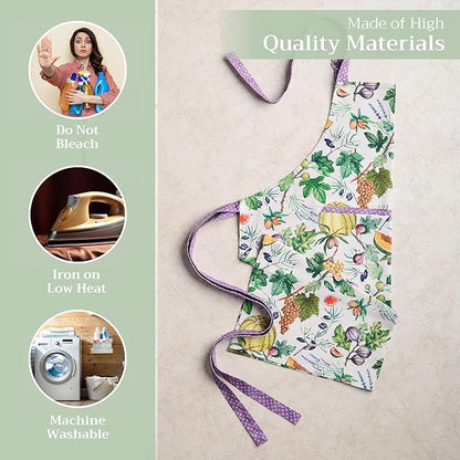 Maison d' Hermine 100% Cotton Apron for women with Pocket Kitchen Chef Apron for Men Cooking Mothers Day Gifts