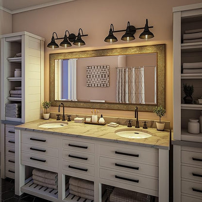 Kenroy Home Dale 3 Light Vanity Light with Black Finish, Rustic Style, 9" Height, 24" Width, 10.313" Depth