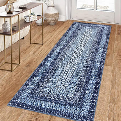 Washable Runner Rug 2x6 Runners for Hallways Non Slip Bathroom Rug Modern Soft Bedroom Area Rug Farmhouse Throw Rugs Kitchen Rugs Stain Resistant Carpet Entryway Indoor 2'x6' Navy Blue