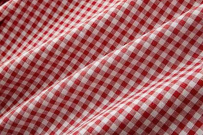 Vintage Gingham Apron for Women, Ruffle Straps, 2 Pockets, Soft Cotton, Apron Dress Style for Cooking & Baking