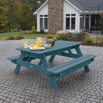 Highwood Hometown Picnic Table, 6 Foot, Nanatucket Blue