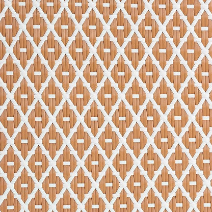 Bali & pari Mattie Natural Rattan Round Bistro Dining Table - Handwoven Cafe-Style Accent Table for Kitchen or Indoor/Outdoor Lounge, Honey Natural & White