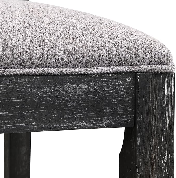 of 2 Bar Stools, 30.5 Inch. Fabric Upholstery and Rubberwood Frame. Retro Chairs for Kitchen Island, Bedroom, Dining. Soft Seating 2 30.5" Stools. Frame with Cozy Cushion. Kitchen, Dining Room.