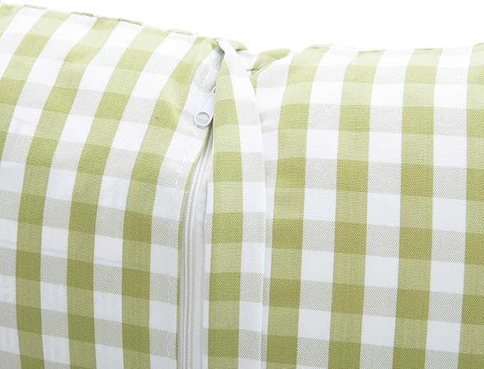 Linon Tobin Natural & White Dining Nook with Hidden Storage Spaces Includes Apple Green Cushion Set and Pillows