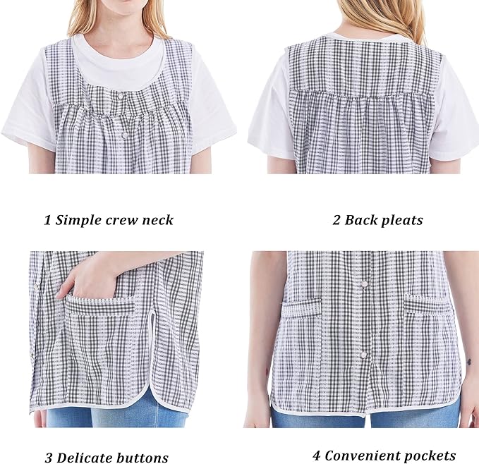 Nanxson Cobbler Aprons for Women with Pockets Smock Apron with Buttons for Cooking Chef Kitchen CF3152