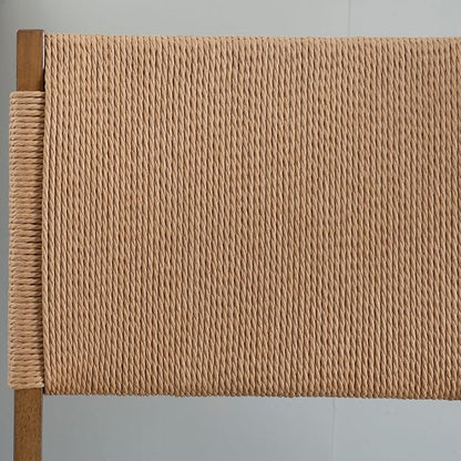 Bennett Natural Folding Chair with Rope Back and Linen Upholstered Seat Set of 2 by Linon