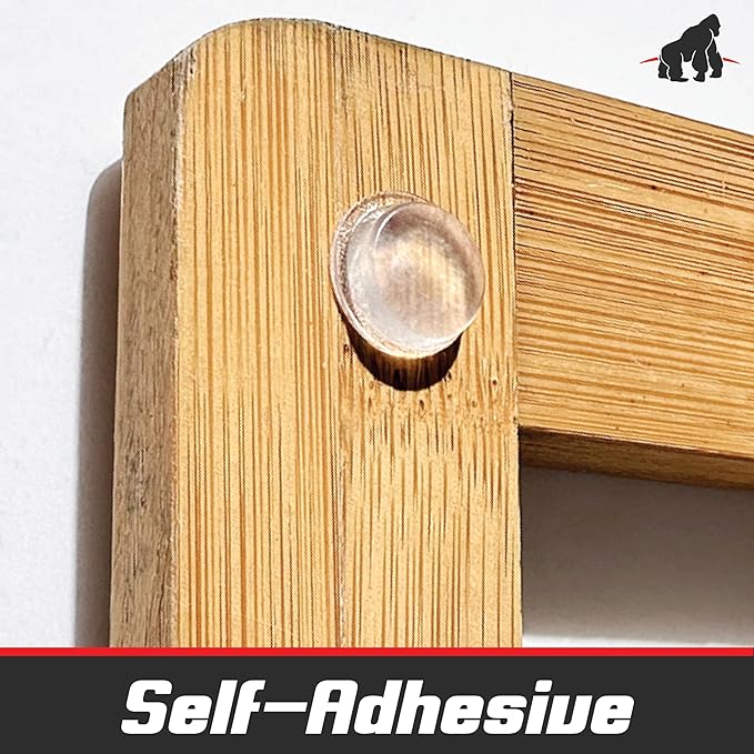 Self Adhesive Bumpers - 1/2” Diameter - 100 pcs - Standard Clear Round Bumper for Cabinets, Drawers, Cutting Boards, Picture Frames and Furniture - Sound dampening Protects Against Damage