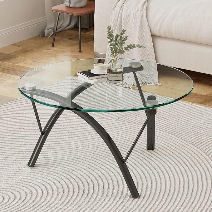 42" Glass Table Top 0.36" Inch Thick Tempered Pencil Polished Edge Round Glass Table Top，for Dining, Coffee, Table，Coffee, Office, Side Table