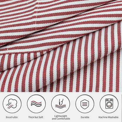 NLUS 2 Pack Cooking Aprons for Women with Pockets, Adjustable Kitchen Bib Aprons Chef Aprons for Women Men(Red Pinstripes)