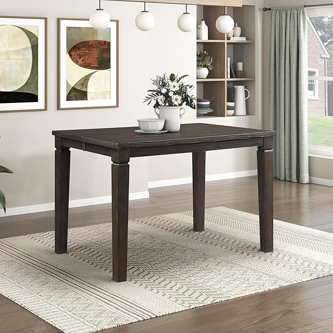 Lexicon Modern Counter Height Dining Table, Expandable Wooden Kitchen Table with Removable Leaf, Space Saving, Seats for 4-6 People, for Home, Dining Room, 36 Inch-54 Inch, Dark Espresso