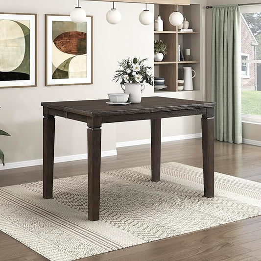 Lexicon Modern Counter Height Dining Table, Expandable Wooden Kitchen Table with Removable Leaf, Space Saving, Seats for 4-6 People, for Home, Dining Room, 36 Inch-54 Inch, Dark Espresso