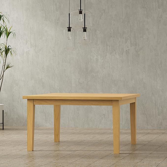SIMPLIHOME Eastwood Dining Table - 54 inch Wide Solid Oak Veneer Square Table, Contemporary Style for Dining Room or Kitchen with Thick Top and Clean-Lined Legs, Seats 8
