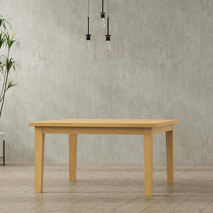 SIMPLIHOME Eastwood Dining Table - 54 inch Wide Solid Oak Veneer Square Table, Contemporary Style for Dining Room or Kitchen with Thick Top and Clean-Lined Legs, Seats 8