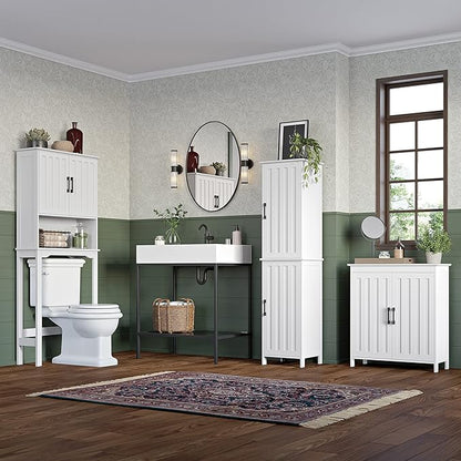 RiverRidge Monroe Cabinet with 2 Soft-Close Doors, Adjustable Shelves for Bathroom Storage - Conceal Clutter in Modern Style