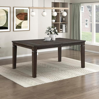 Lexicon Modern Dining Table, Expandable Wooden Kitchen Table with Removable Leaf, Space Saving, Seats for 4-6 People, for Home, Dining Room, 66 Inch-84 Inch, Dark Espresso