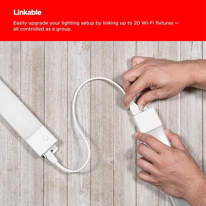UltraPro 24 inch Plug-in Wi-Fi Under Cabinet Lights, Many White Settings from 2000K-6000K, Full Range Dimmable, Easy to Use Wi-Fi App, Programmable Schedule Under Cabinet Lighting, 65267