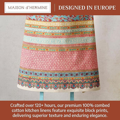 Maison d' Hermine 100% Cotton Apron for women with Pocket Kitchen Chef Apron for Men Cooking Mothers Day Gifts