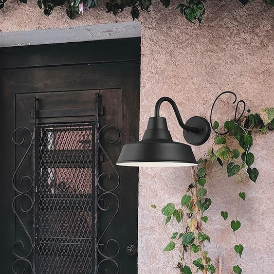 Sea Gull Lighting Barn Light-1 Light Medium Outdoor Wall Lantern in Traditional Style-12 Inch Wide by 10.63 Inch high-Black Finish-Incande