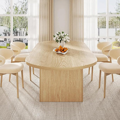 Jocoevol 78.7" Dining Table for 6 8 10, Modern Dining Room Table with Storage, Wood Kitchen Table with Heavy Duty Legs, Dinner Tables for Kitchen Dining Room (Natural)