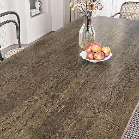 WESTICK Wood Countertop Wallpaper 394" x 15.8" Vintage Brown Wood Contact Paper Removable Kitchen Countertops Peel and Stick Waterproof Wooden Grain Contact Paper for Tables Desk Dressers Cabinets