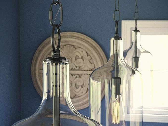 Kenroy Home Capri 1 Light Mini Pendant with Blackened Oil Rubbed Bronze Finish, Casual Style, 15.25" Height, 6.125" Width, 6.125" Depth