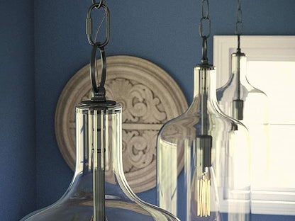 Kenroy Home Capri 1 Light Mini Pendant with Blackened Oil Rubbed Bronze Finish, Casual Style, 15.25" Height, 6.125" Width, 6.125" Depth