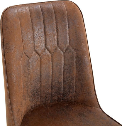 Dinner Chairs Set of 2 Perfect to Match Table Sets, Brown Velvet Upholstered Nice for Kitchen and Dining Room, Office Guest Chairs with Black Metal Legs, Gold Spray Decoration