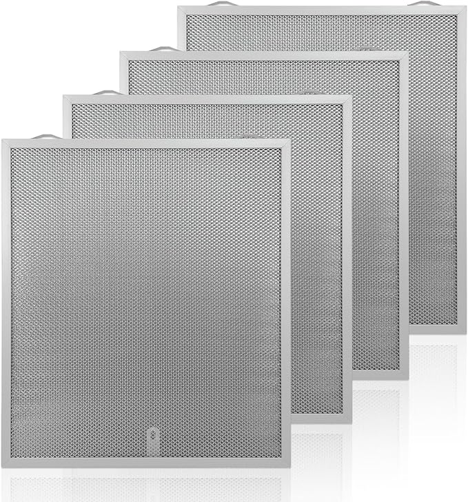 4 Pack S99010430-002 Range Hood Filter 15-3/4" x 13-7/8" x 3/8" Compatible with Broan Nutone Kenmore range hoods,Replaces 4512880 99010430-002 Range Hood Aluminum Grease Filter