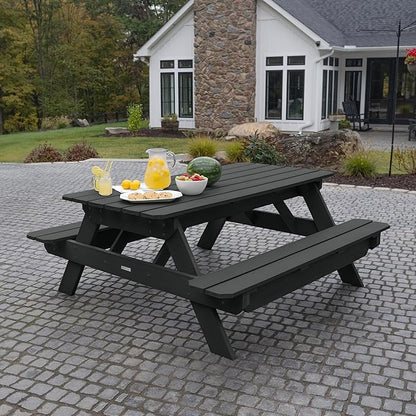 Highwood Hometown Picnic Table, 6 Foot, Black