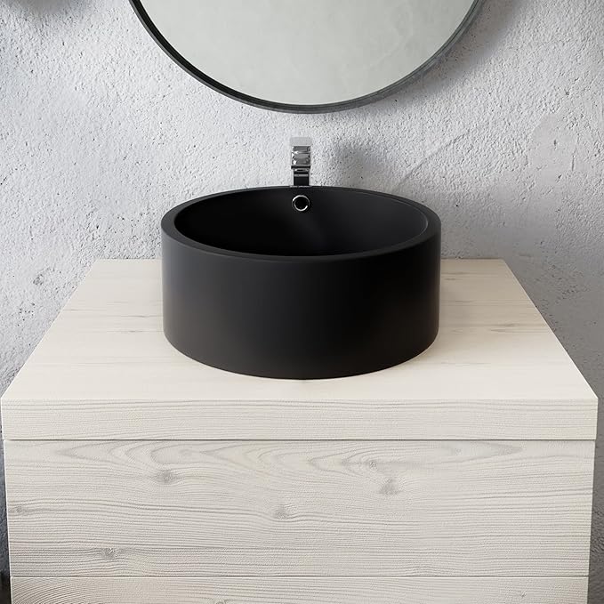 Swiss Madison Well Made Forever, Monaco 16.5” Round Vessel Sink in Matte Black