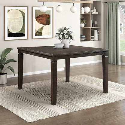 Lexicon Modern Counter Height Dining Table, Expandable Wooden Kitchen Table with Removable Leaf, Space Saving, Seats for 4-6 People, for Home, Dining Room, 36 Inch-54 Inch, Dark Espresso