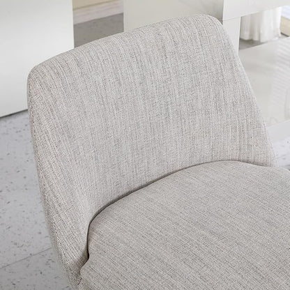 Modern Dining Chairs,Counter Height Swivel Bar Stools, 360° Swivel Upholstered Barstools with Solid Wood Frame, 26" Seat for Kitchen Island and Home Pub,Versatile Use,American Classic,White