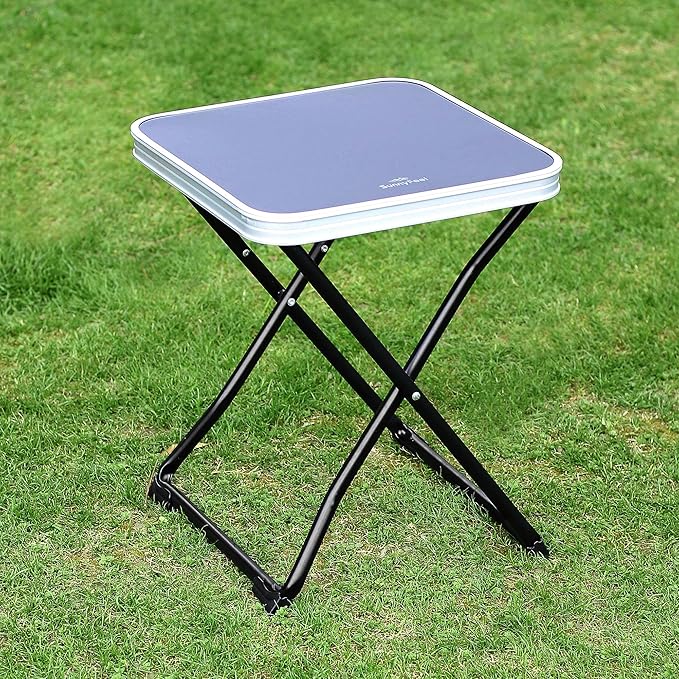 SUNNYFEEL 3 in 1 Folding Camping Table, Stool, and Footrest, Lightweight Portable up to 300 LBS, Easy to Carry for Beach, Fishing, Trip, Picnic, Lawn, Concert Outdoor